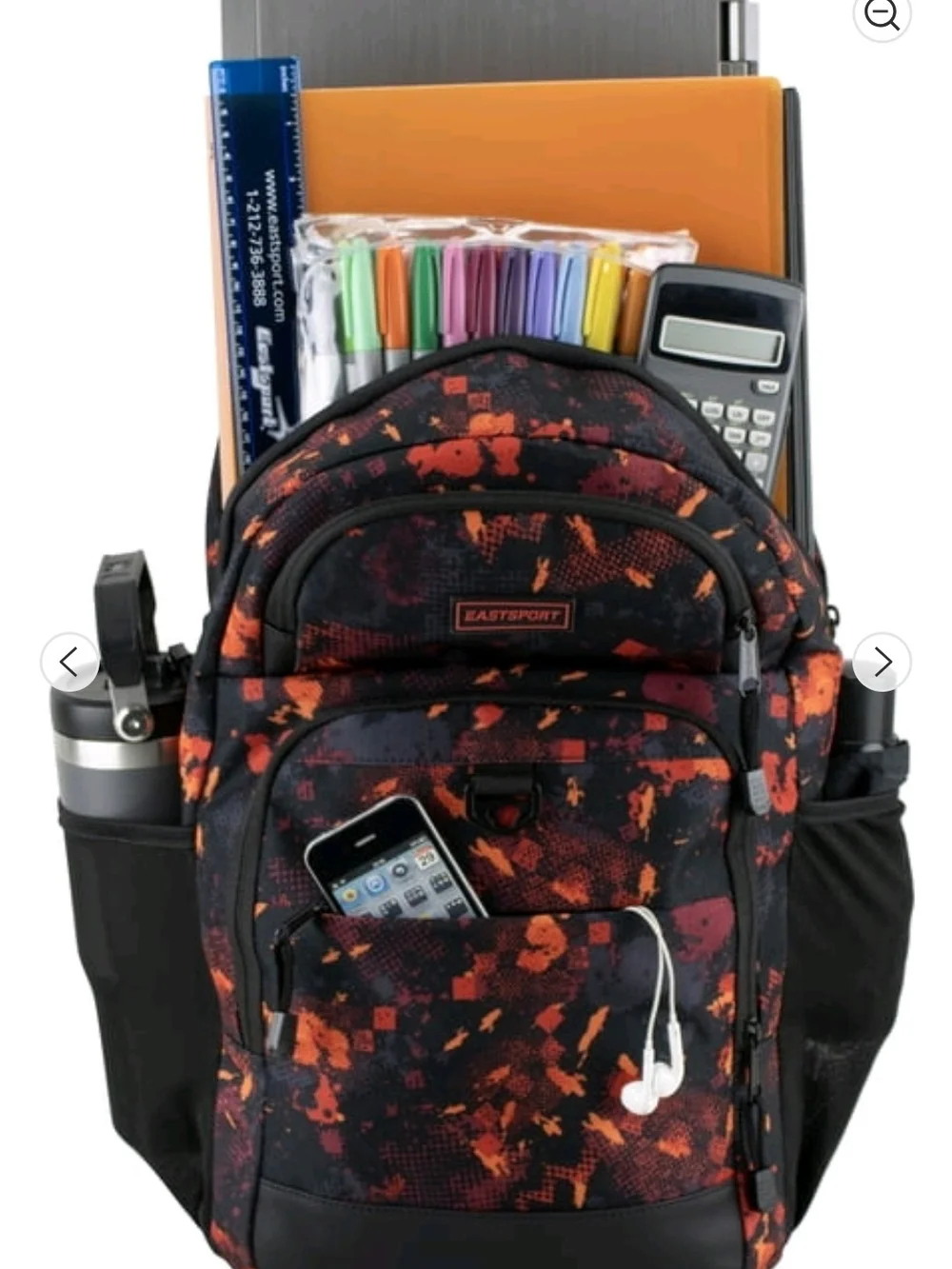 Eastsport Men's Black & Orange Patterned Backpack